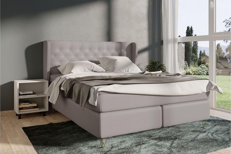 Sänkypaketti Choice No 4 140x200 Kova/Medium - Sininen/V-Malli Metallijalat - Huonekalut - Sänky - Jenkkisängyt