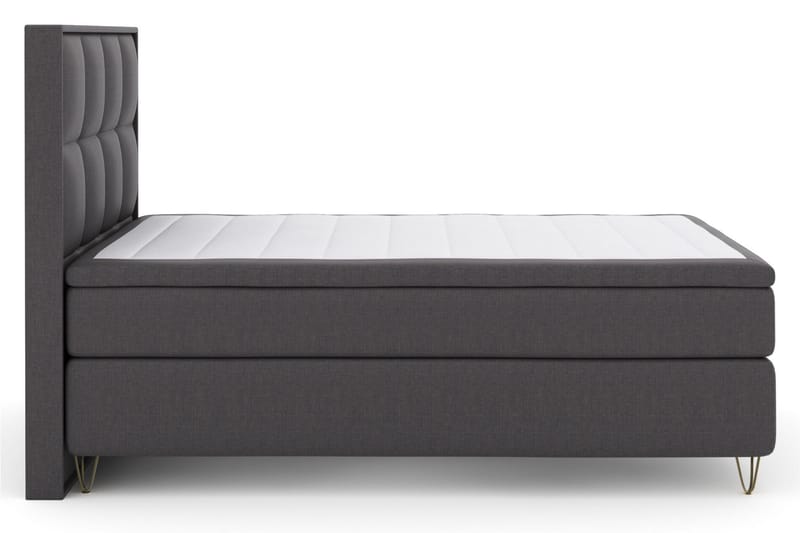 Sänkypaketti Choice No 4 140x200 Kova/Medium - T.harmaa/V-malli Metallijalat - Huonekalut - Sänky - Jenkkisängyt