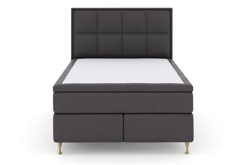 Sänkypaketti Choice No 4 140x200 Kova/Medium - Tummanharmaa/Kulta Jalat - Huonekalut - Sänky - Jenkkisängyt