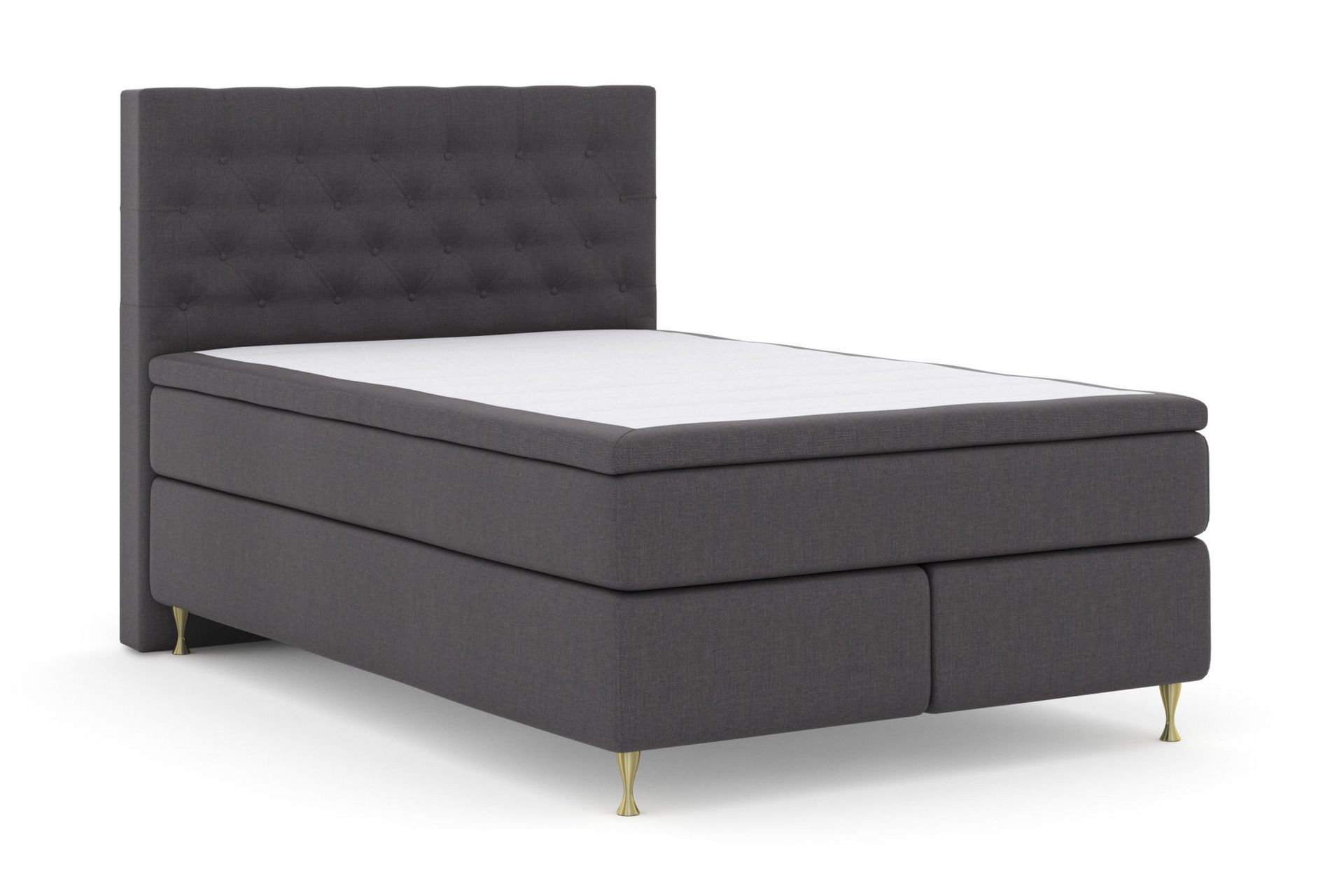 Sänkypaketti Choice No 4 140x200 Medium - Tummanharmaa/Kulta Jalat - Huonekalut - Sänky - Jenkkisängyt