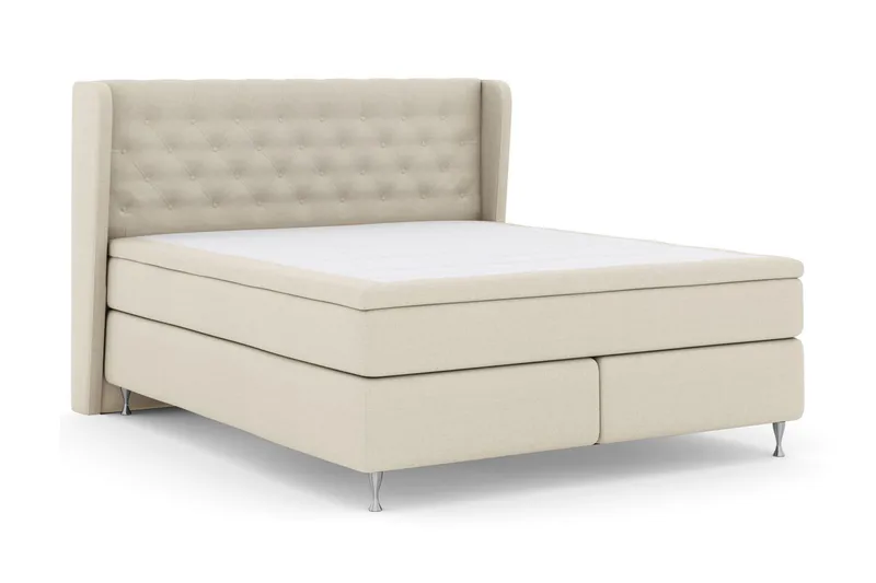 Sänkypaketti Choice No 4 160x200 Kova/Medium - Beige/Hopeajalat - Huonekalut - Sänky - Jenkkisängyt