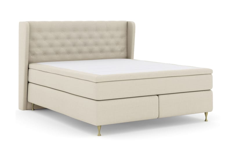 Sänkypaketti Choice No 4 160x200 Kova/Medium - Beige/Kulta Jalat - Huonekalut - Sänky - Jenkkisängyt