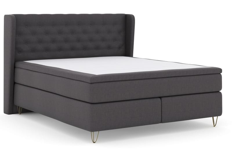 Sänkypaketti Choice No 4 160x200 Kova/Medium - T.harmaa/V-malli Metallijalat - Huonekalut - Sänky - Jenkkisängyt