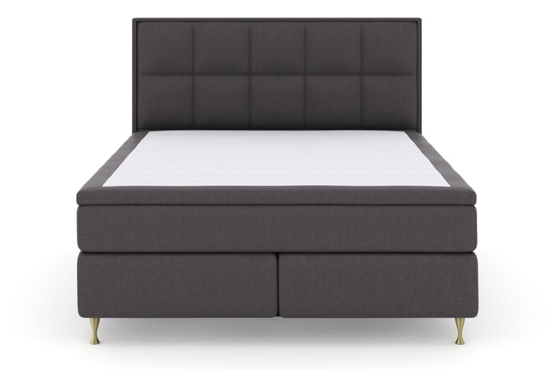 Sänkypaketti Choice No 4 180x200 Kova - Tummanharmaa/Kulta Jalat - Huonekalut - Sänky - Jenkkisängyt