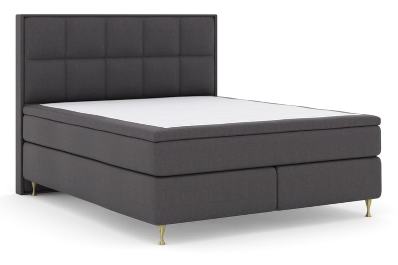 Sänkypaketti Choice No 4 180x200 Kova - Tummanharmaa/Kulta Jalat - Huonekalut - Sänky - Jenkkisängyt