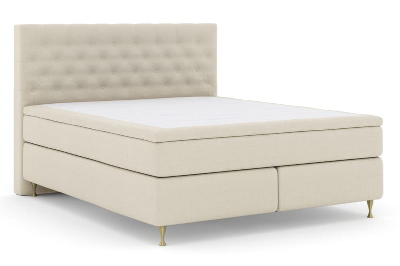 Sänkypaketti Choice No 4 180x200 Kova/Medium - Beige/Kulta Jalat - Huonekalut - Sänky - Jenkkisängyt