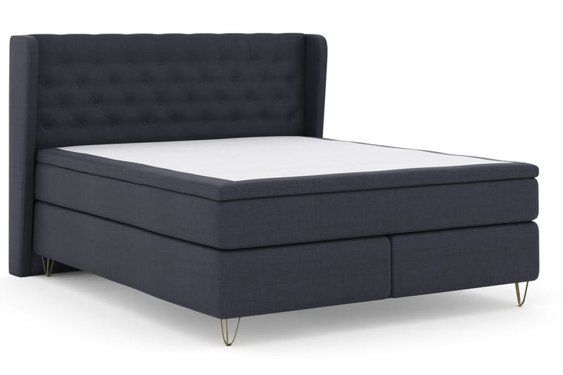 Sänkypaketti Choice No 4 180x200 Kova/Medium - Sininen/V-Malli Metallijalat - Huonekalut - Sänky - Jenkkisängyt