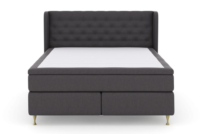Sänkypaketti Choice No 4 180x200 Kova/Medium - Tummanharmaa/Kulta Jalat - Huonekalut - Sänky - Jenkkisängyt