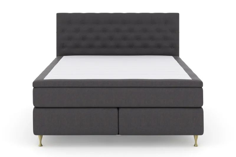 Sänkypaketti Choice No 4 180x200 Kova/Medium - Tummanharmaa/Kulta Jalat - Huonekalut - Sänky - Jenkkisängyt