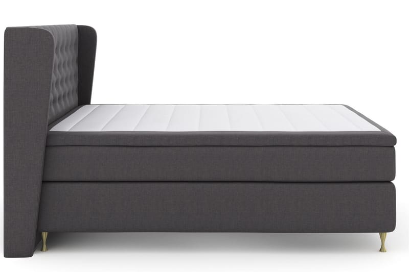 Sänkypaketti Choice No 4 180x200 Medium - Tummanharmaa/Kulta Jalat - Huonekalut - Sänky - Jenkkisängyt