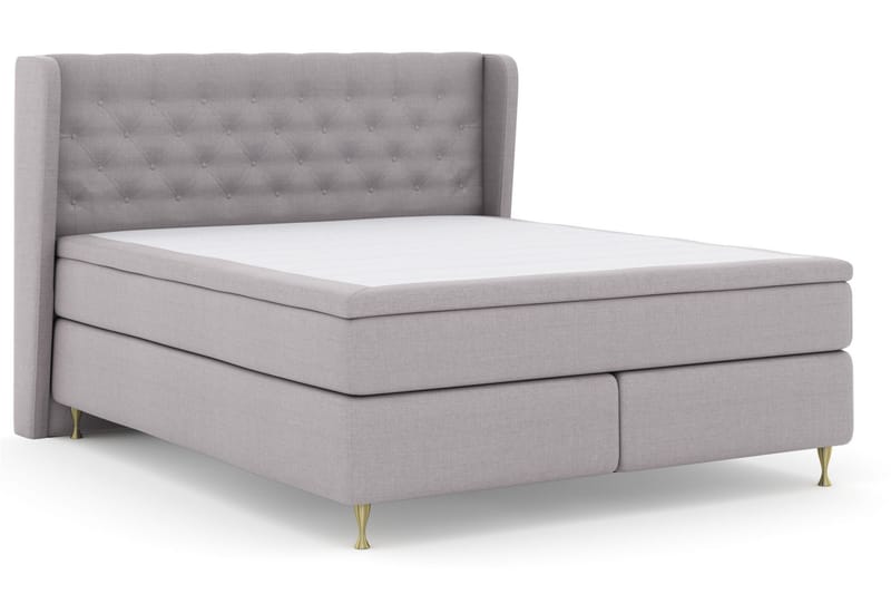 Sänkypaketti Choice No 4 180x200 Medium - Vaaleanharmaa/Kulta Jalat - Huonekalut - Sänky - Jenkkisängyt
