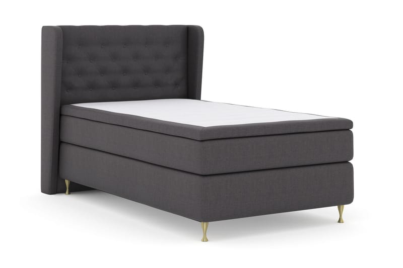 Sänkypaketti Choice No 5 120x200 Kova Lateksi - Tummanharmaa/Kulta Jalat - Huonekalut - Sänky - Jenkkisängyt