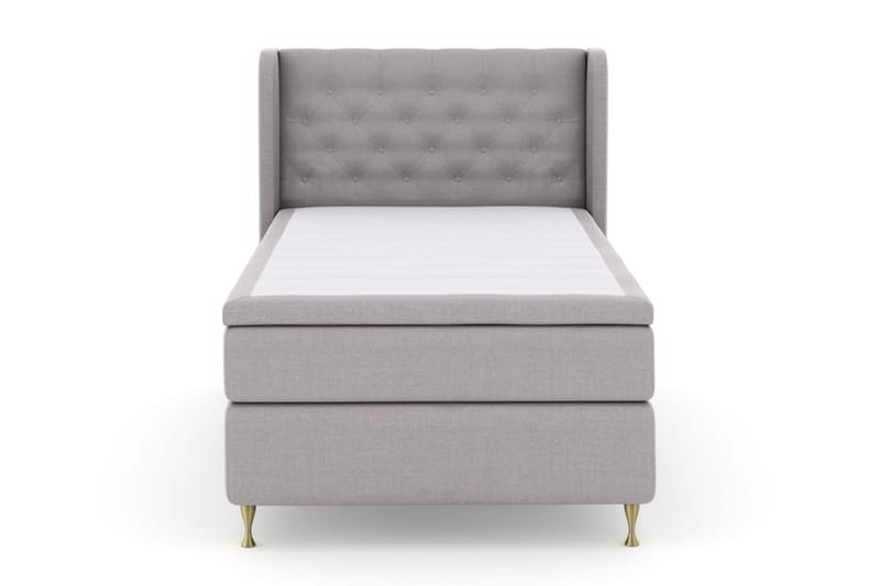 Sänkypaketti Choice No 5 120x200 Kova Watergel - Vaaleanharmaa/Kulta Jalat - Huonekalut - Sänky - Jenkkisängyt