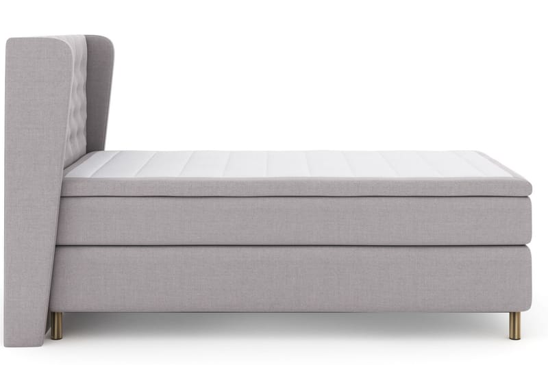 Sänkypaketti Choice No 5 120x200 Kova Watergel - Vaaleanharmaa/Kuparijalat - Huonekalut - Sänky - Jenkkisängyt