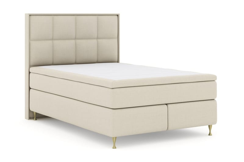 Sänkypaketti Choice No 5 140x200 Kova/Medium Lateksi - Beige/Kulta Jalat - Huonekalut - Sänky - Jenkkisängyt