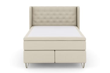 Sänkypaketti Choice No 5 140x200 Kova/Medium Lateksi - Beige/V-Malli Metallijalat - Huonekalut - Sänky - Jenkkisängyt