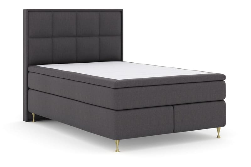 Sänkypaketti Choice No 5 140x200 Kova/Medium Lateksi - Tummanharmaa/Kulta Jalat - Huonekalut - Sänky - Jenkkisängyt