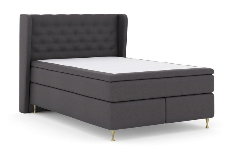 Sänkypaketti Choice No 5 140x200 Kova/Medium Lateksi - Tummanharmaa/Kulta Jalat - Huonekalut - Sänky - Jenkkisängyt