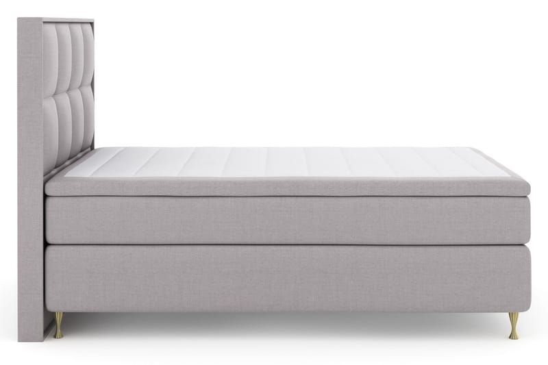 Sänkypaketti Choice No 5 140x200 Kova/Medium Lateksi - Vaaleanharmaa/Kulta Jalat - Huonekalut - Sänky - Jenkkisängyt
