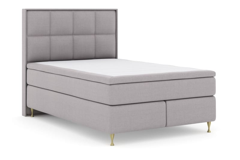 Sänkypaketti Choice No 5 140x200 Kova/Medium Lateksi - Vaaleanharmaa/Kulta Jalat - Huonekalut - Sänky - Jenkkisängyt