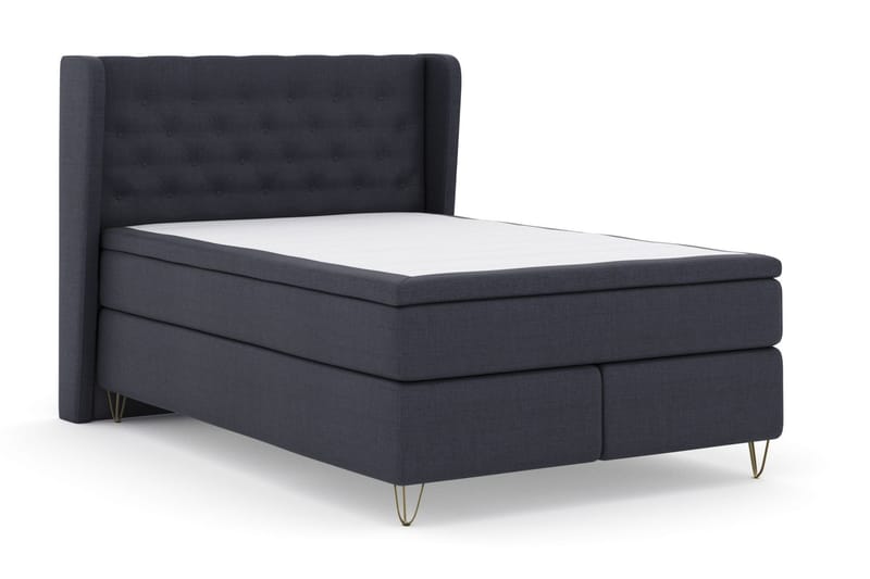 Sänkypaketti Choice No 5 140x200 Kova/Medium Watergel - Sininen/V-Malli Metallijalat - Huonekalut - Sänky - Jenkkisängyt
