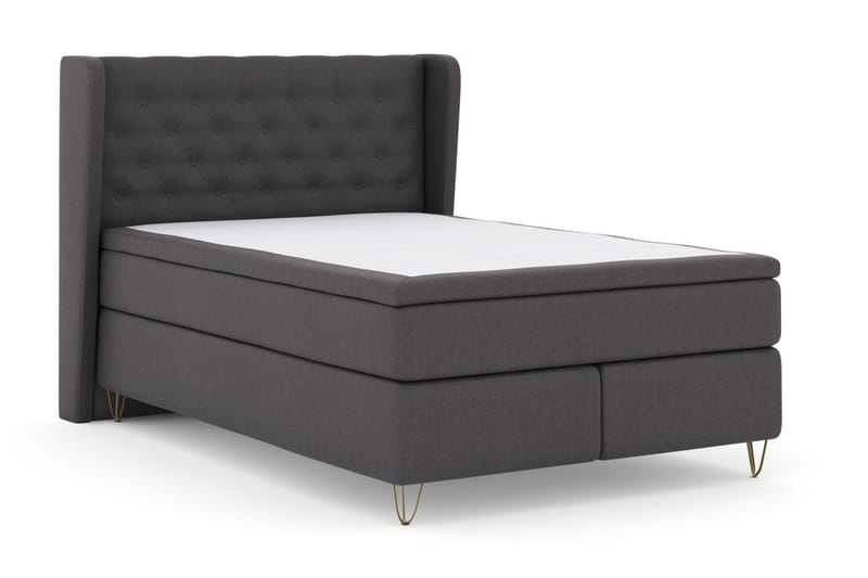 Sänkypaketti Choice No 5 140x200 Kova/Medium Watergel - T.harmaa/V-malli Metallijalat - Huonekalut - Sänky - Jenkkisängyt