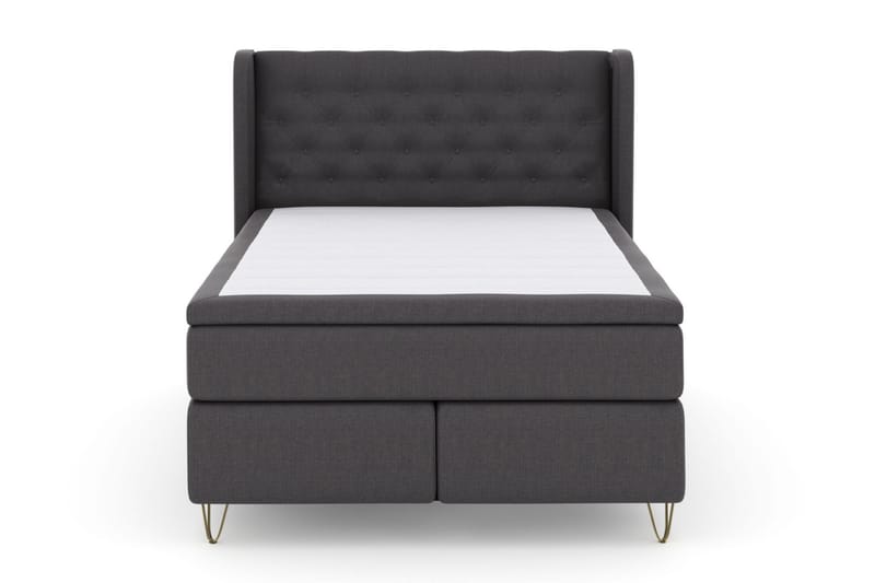 Sänkypaketti Choice No 5 140x200 Kova/Medium Watergel - T.harmaa/V-malli Metallijalat - Huonekalut - Sänky - Jenkkisängyt