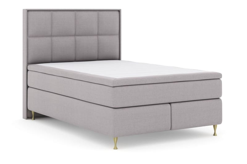 Sänkypaketti Choice No 5 140x200 Kova/Medium Watergel - Vaaleanharmaa/Kulta Jalat - Huonekalut - Sänky - Jenkkisängyt