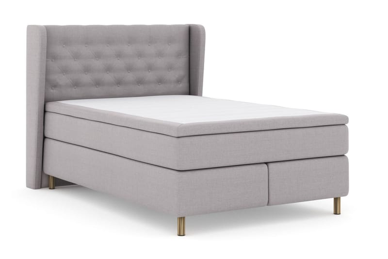 Sänkypaketti Choice No 5 140x200 Kova/Medium Watergel - Vaaleanharmaa/Kuparijalat - Huonekalut - Sänky - Jenkkisängyt