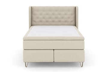 Beige/V-Malli Metallijalat Sänkypaketti Choice No 5 140x200 Medium Watergel