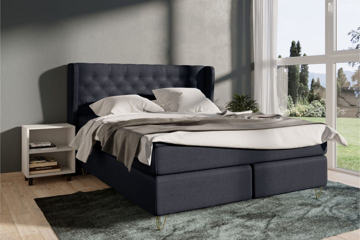 Sänkypaketti Choice No 5 210x210 Medium Watergel - Sininen/V-Malli Metallijalat - Jenkkisängyt - Sänkypaketti