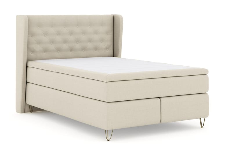 Sänkypaketti Choice No 6 140x200 K/M Lateksi/Memory - Beige/V-Malli Metallijalat - Huonekalut - Sänky - Jenkkisängyt