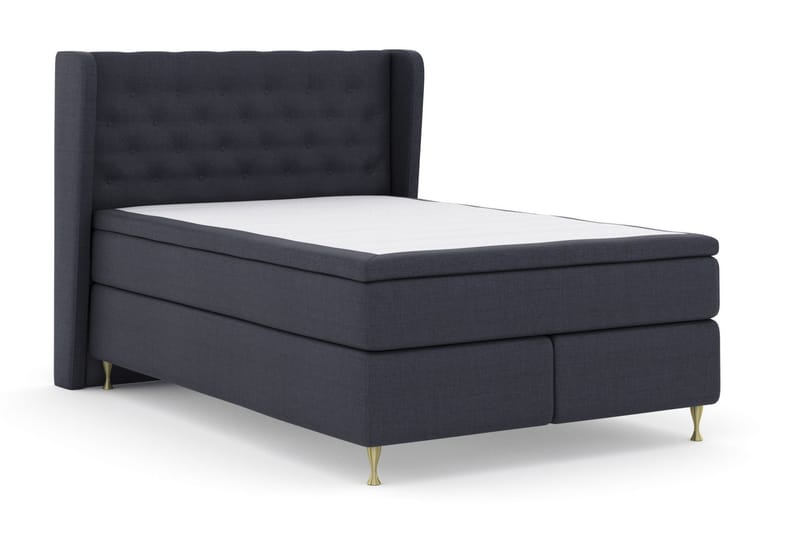 Sänkypaketti Choice No 6 140x200 Kova/Medium Watergel - Sininen/Kulta Jalat - Huonekalut - Sänky - Jenkkisängyt