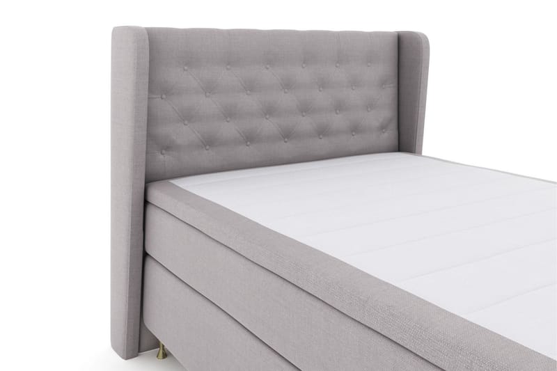Sänkypaketti Choice No 6 140x200 Kova/Medium Watergel - Vaaleanharmaa/Kulta Jalat - Huonekalut - Sänky - Jenkkisängyt