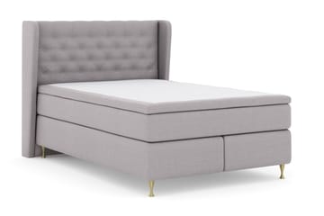 Sänkypaketti Choice No 6 140x200 Kova/Medium Watergel - Vaaleanharmaa/Kulta Jalat - Huonekalut - Sänky - Jenkkisängyt