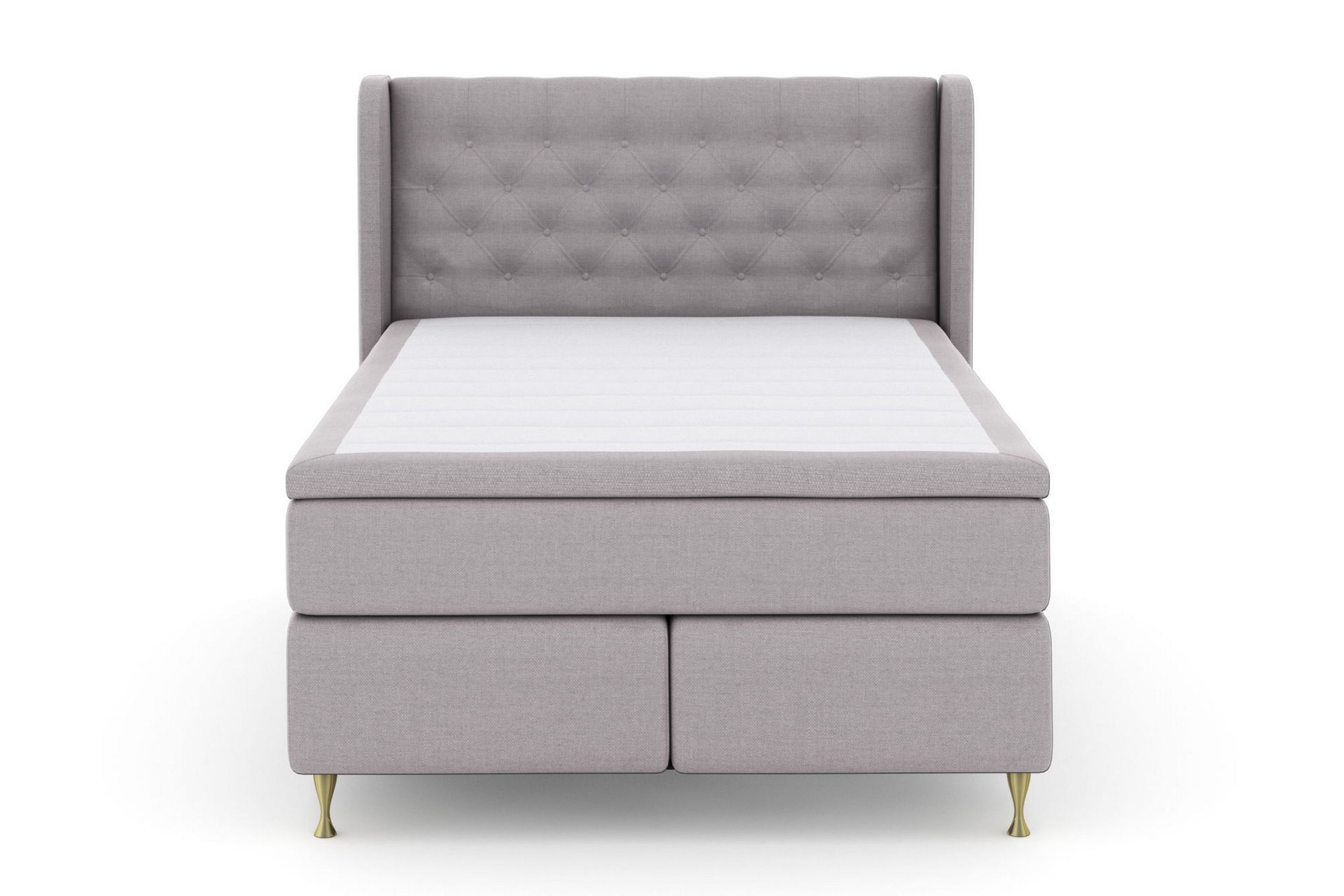 Sänkypaketti Choice No 6 140x200 Kova/Medium Watergel - Vaaleanharmaa/Kulta Jalat - Huonekalut - Sänky - Jenkkisängyt