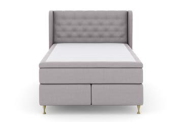 Sänkypaketti Choice No 6 140x200 Kova/Medium Watergel - Vaaleanharmaa/Kulta Jalat - Huonekalut - Sänky - Jenkkisängyt