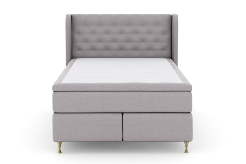 Sänkypaketti Choice No 6 140x200 Kova/Medium Watergel - Vaaleanharmaa/Kulta Jalat - Huonekalut - Sänky - Jenkkisängyt