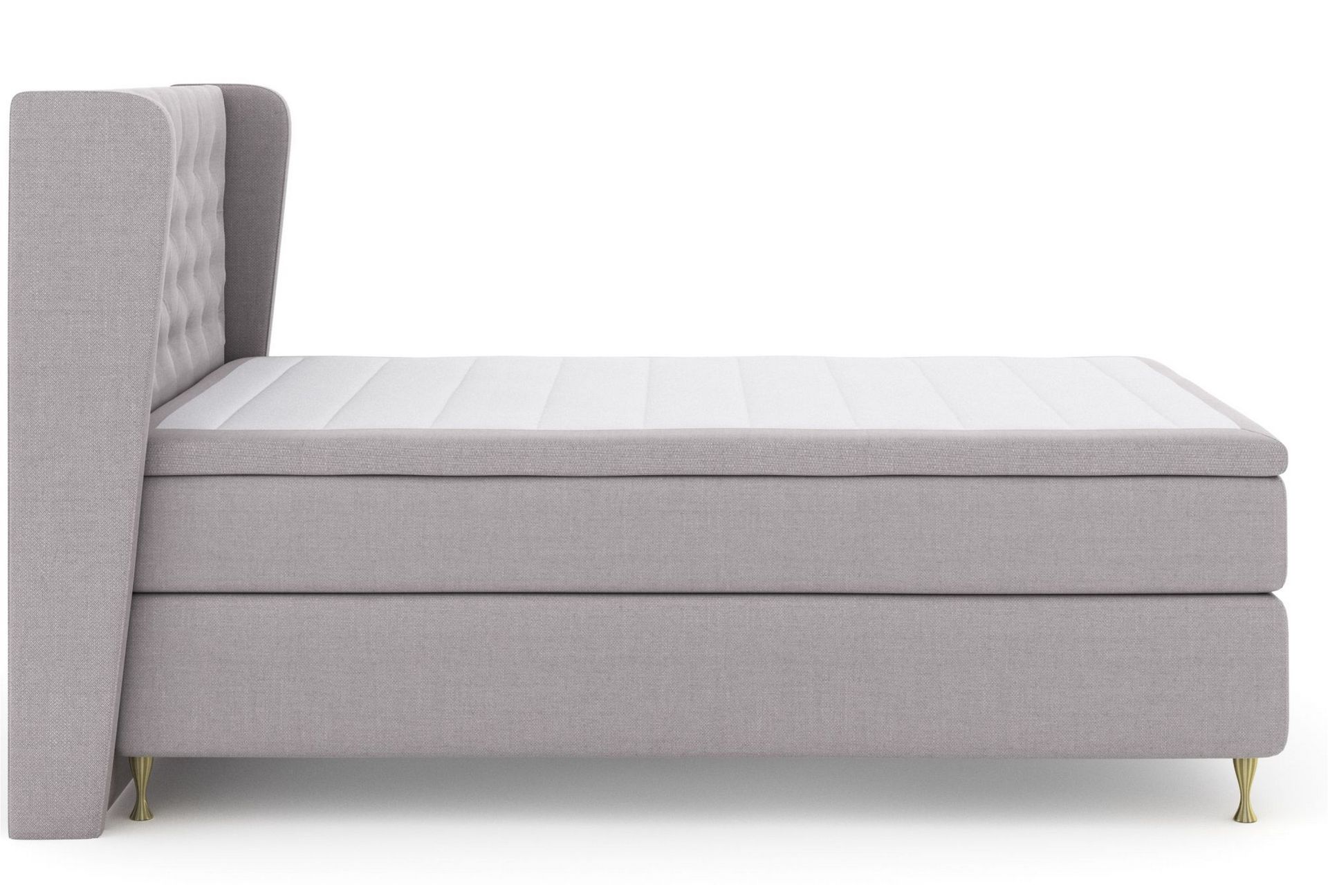Sänkypaketti Choice No 6 140x200 Kova/Medium Watergel - Vaaleanharmaa/Kulta Jalat - Huonekalut - Sänky - Jenkkisängyt