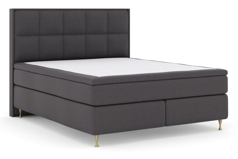 Sänkypaketti Choice No 6 210x210 K/M Memory/Pussijousi - Tummanharmaa/Kulta Jalat - Huonekalut - Sänky - Jenkkisängyt