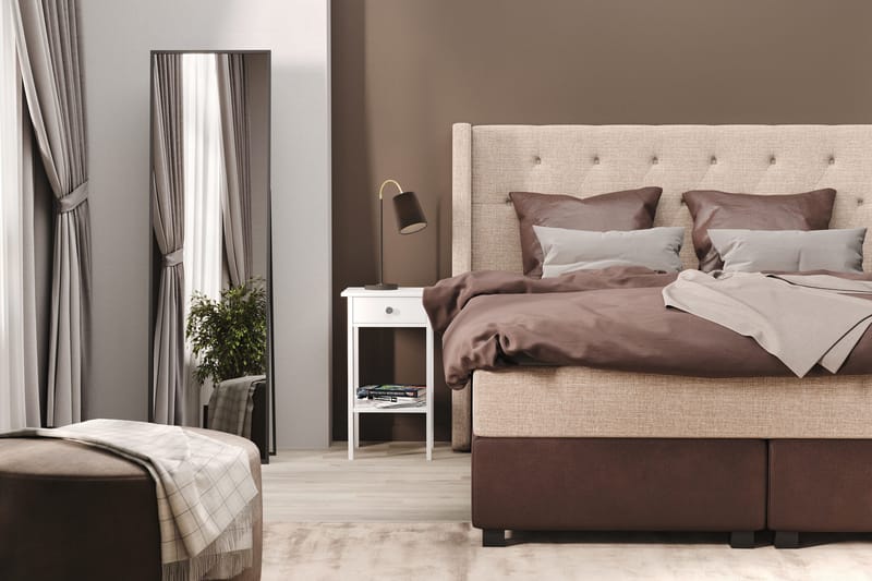 Sänkypaketti Havanna 105x200 kahdella ruskealla tyynyllä - Beige/Ruskea - Huonekalut - Sänky - Jenkkisängyt