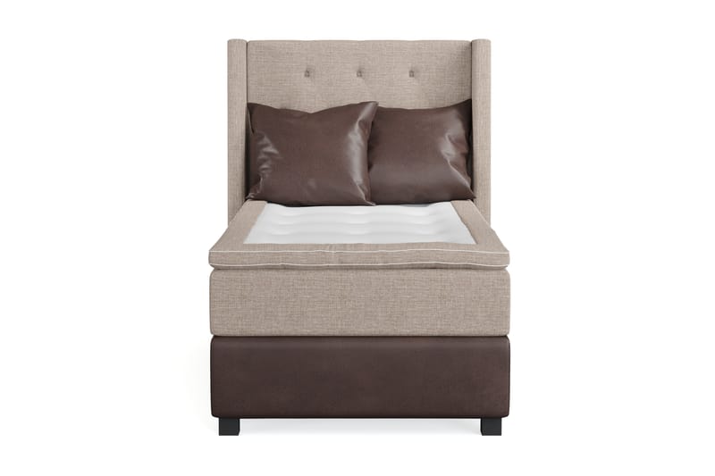 Sänkypaketti Havanna 105x200 kahdella ruskealla tyynyllä - Beige/Ruskea - Huonekalut - Sänky - Jenkkisängyt