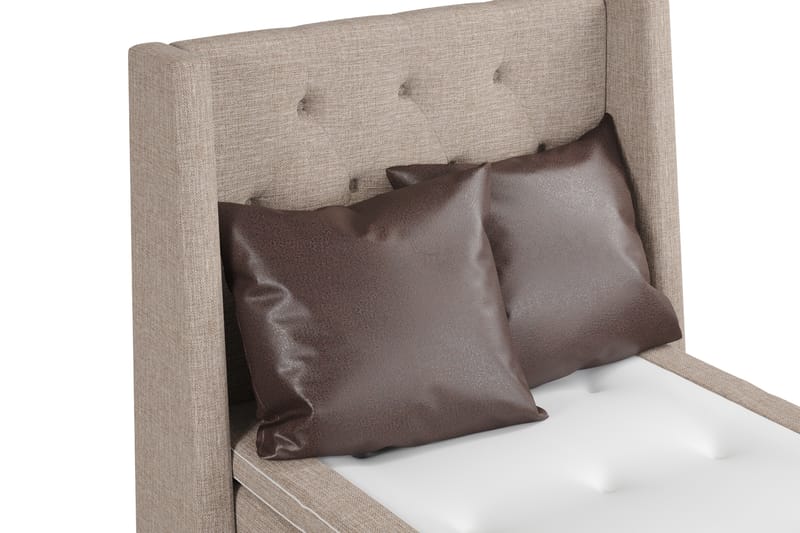 Sänkypaketti Havanna 105x200 kahdella ruskealla tyynyllä - Beige/Ruskea - Huonekalut - Sänky - Jenkkisängyt