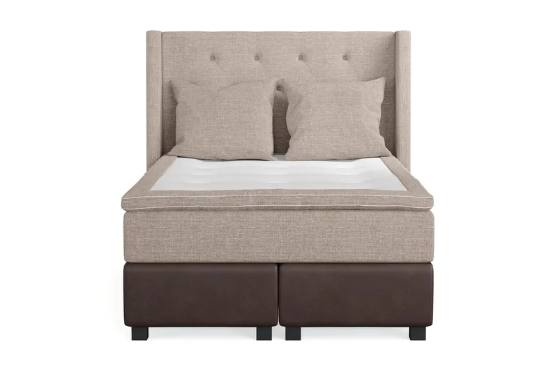 Sänkypaketti Havanna 140x200 kahdella beigellä tyynyllä, Beige/Ruskea