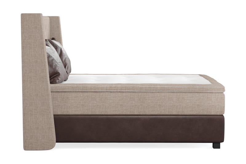 Sänkypaketti Havanna 140x200 kahdella ruskealla tyynyllä - Beige/Ruskea - Huonekalut - Sänky - Jenkkisängyt