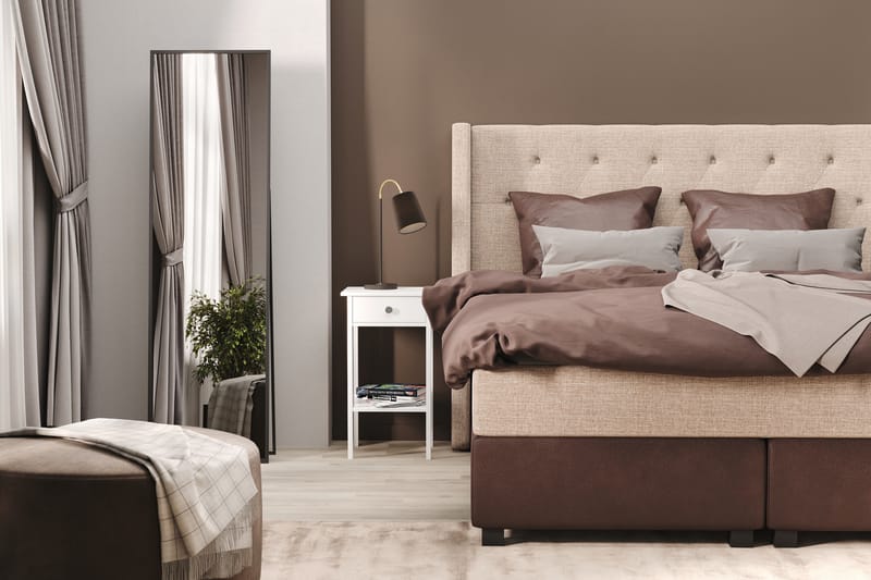 Sänkypaketti Havanna 140x200 kahdella ruskealla tyynyllä - Beige/Ruskea - Huonekalut - Sänky - Jenkkisängyt