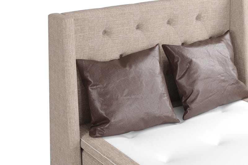 Sänkypaketti Havanna 140x200 kahdella ruskealla tyynyllä - Beige/Ruskea - Huonekalut - Sänky - Jenkkisängyt