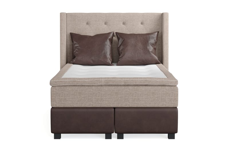 Sänkypaketti Havanna 140x200 kahdella ruskealla tyynyllä, Beige/Ruskea