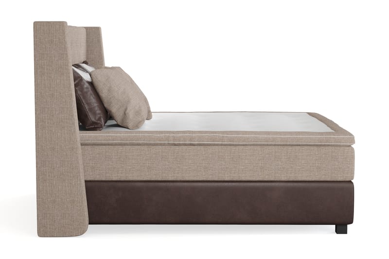 Sänkypaketti Havanna 160x200 2 ruskeaa ja 2 beigeä tyynyä - Beige/Ruskea - Huonekalut - Sänky - Jenkkisängyt