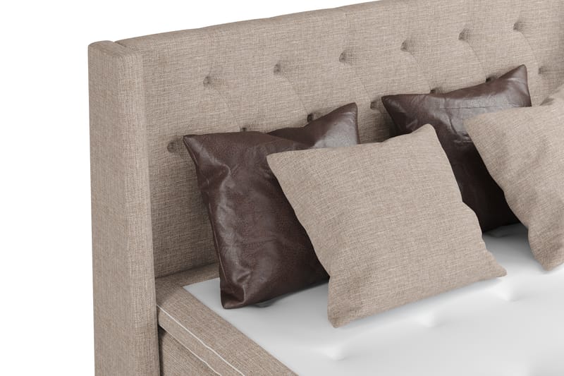 Sänkypaketti Havanna 160x200 2 ruskeaa ja 2 beigeä tyynyä - Beige/Ruskea - Huonekalut - Sänky - Jenkkisängyt
